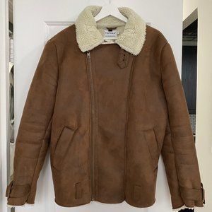 Topman Faux Shearling Aviator Jacket